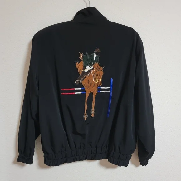 Joseph Lee Black Jacket with Equestrian Patches - Picture 3 of 3